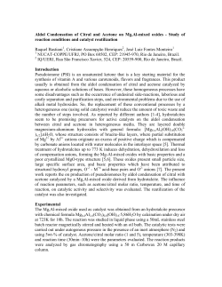 Aldol Condensation of Citral and Acetone on Mg,Al