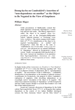 Dzong-ka-ba on Candrakīrti`s Assertion of &ldquo;non