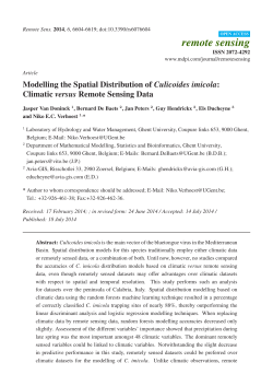 Modelling the Spatial Distribution of Culicoides imicola: Climatic