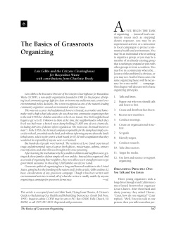 The Basics of Grassroots Organizing