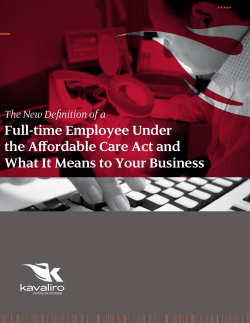 The New Deﬁnition of a Full-time Employee Under the