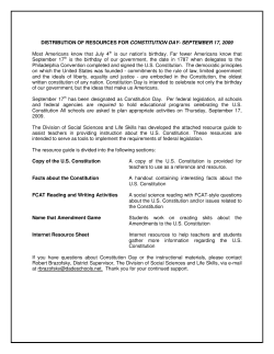 DISTRIBUTION OF RESOURCES FOR CONSTITUTION DAY