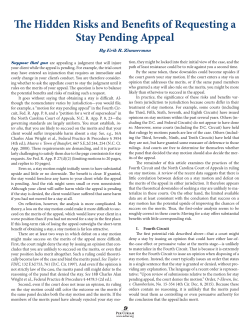 The Hidden Risks and Benefits of Requesting a Stay Pending Appeal