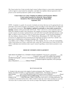 Conservation Law Center Template for Indiana Land