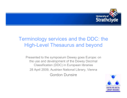 Terminology services and the DDC: the High
