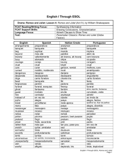 English I Through ESOL - The School District of Palm Beach County