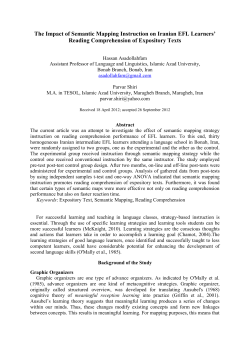 The Impact of Semantic Mapping Instruction on Iranian EFL
