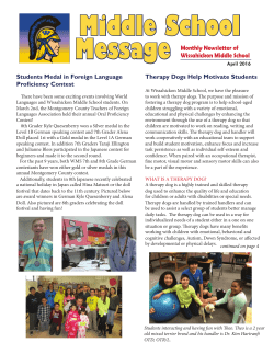 Middle School Message - Wissahickon School District