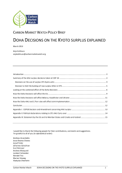 doha decisions on the kyoto surplus explained