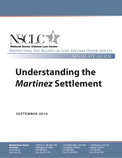 Understanding the Martinez Settlement
