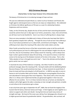 2012 Christmas Message - HEAD OF STATE OF SAMOA