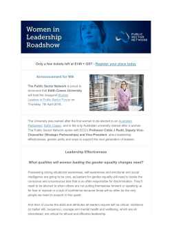 Announcement for WA Leadership Effectiveness What qualities will