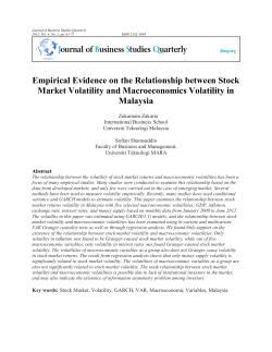 Empirical Evidence on the Relationship between Stock Market