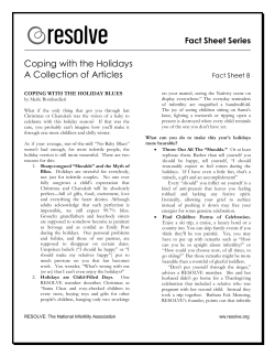 Coping with the Holidays - RESOLVE: The National Infertility