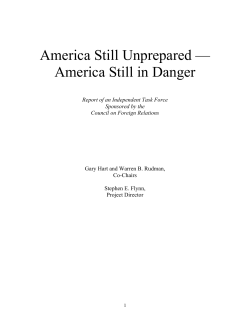 America Still Unprepared — America Still in Danger