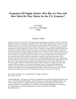 Exogenous Oil Supply Shocks - UM Personal World Wide Web Server