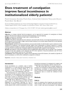 Does treatment of constipation improve faecal