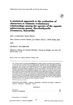 A statistical approach to the evaluation of characters to estimate