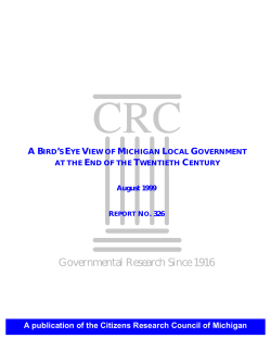 A Bird`s Eye View of Michigan Local Government