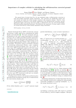 Importance of complex orbitals in calculating the self