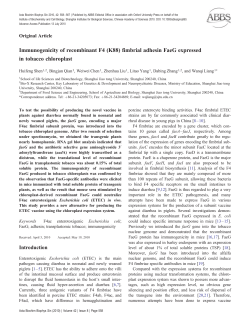 Immunogenicity of recombinant F4 (K88) fimbrial