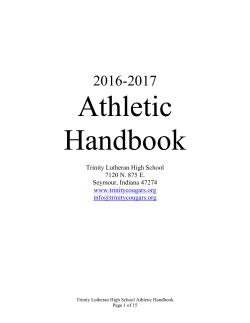 Athletic Handbook - Trinity Lutheran High School