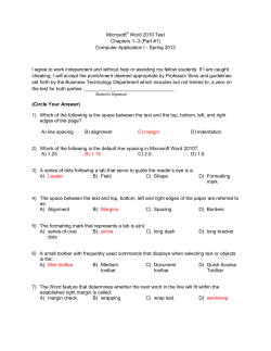 Microsoft Word 2010 Test Chapters 1 Computer