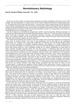 Revolutionary Mythology - Magyar HP Lovecraft Portál