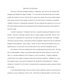 Chapter 5: The New Euthanasia