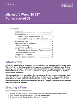 Microsoft Word 2013 Forms