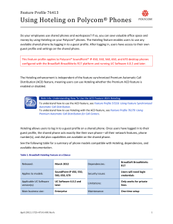 Feature Profile 76413 - Using Hoteling on