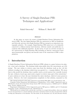 A Survey of Single-Database PIR