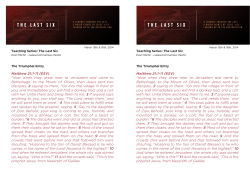 Matthew 21:1-11 (ESV) &ldquo;Now when they drew near to