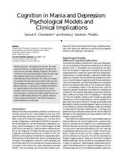 Cognition in Mania and Depression