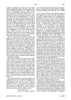 Laura Hostetler. Qing Colonial Enterprise: Ethnography and