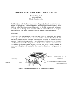 SHOULDER SEPARATION (ACROMIOCLAVICULAR SPRAIN) Tom