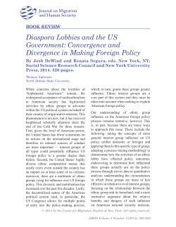 Diaspora Lobbies and the US Government