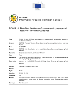 INSPIRE Data Specification on Oceanographic Geographical Features