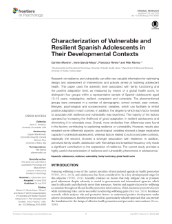 Characterization of Vulnerable and Resilient Spanish Adolescents