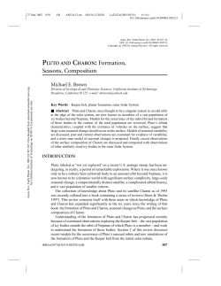PLUTO AND CHARON: Formation, Seasons
