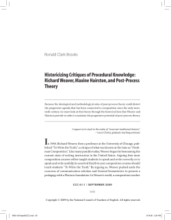 Historicizing Critiques of Procedural Knowledge: Richard