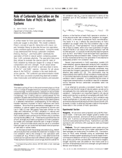 Role of Carbonate Speciation on the Oxidation Rate of Fe(II) in