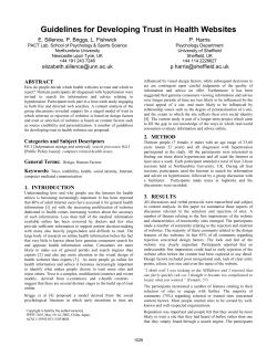 Guidelines for Developing Trust in Health Websites