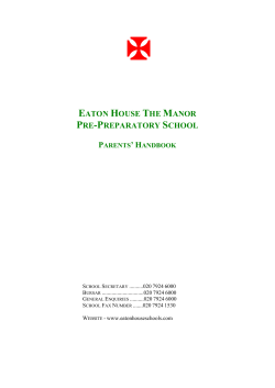 eaton house the manor pre-preparatory school