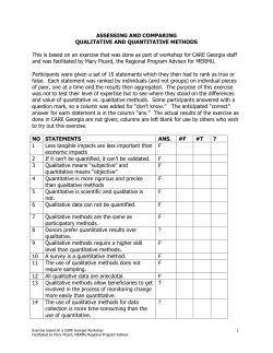 Comparing Quantitative and Qualitative Methods - PQDL