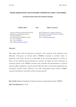 Trade Orientation and Economic Growth of CEMAC Countries
