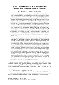 Novel Phaseolin types in wild and cultivated common bean