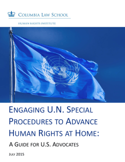 Engaging U.N. Special Procedures to Advance Human Rights at