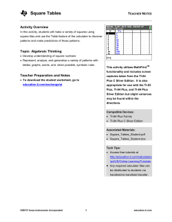 Square Tables - TI Education