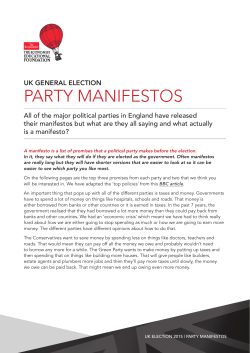 party manifestos - The Burnet News Club